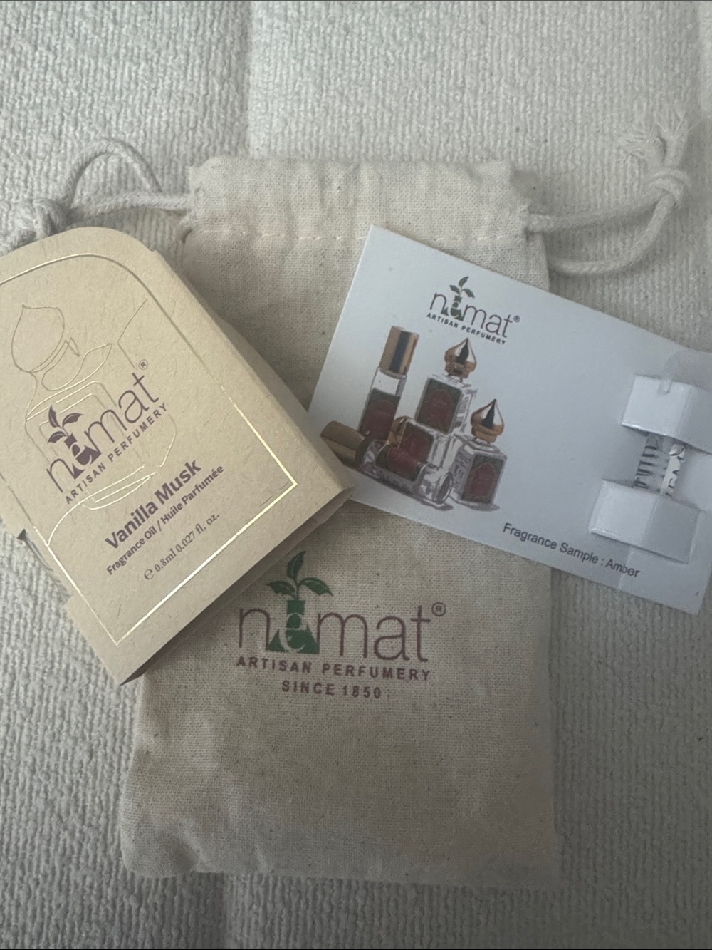 Nemat Vanilla Musk and Amber Sample Set - Natural Beige